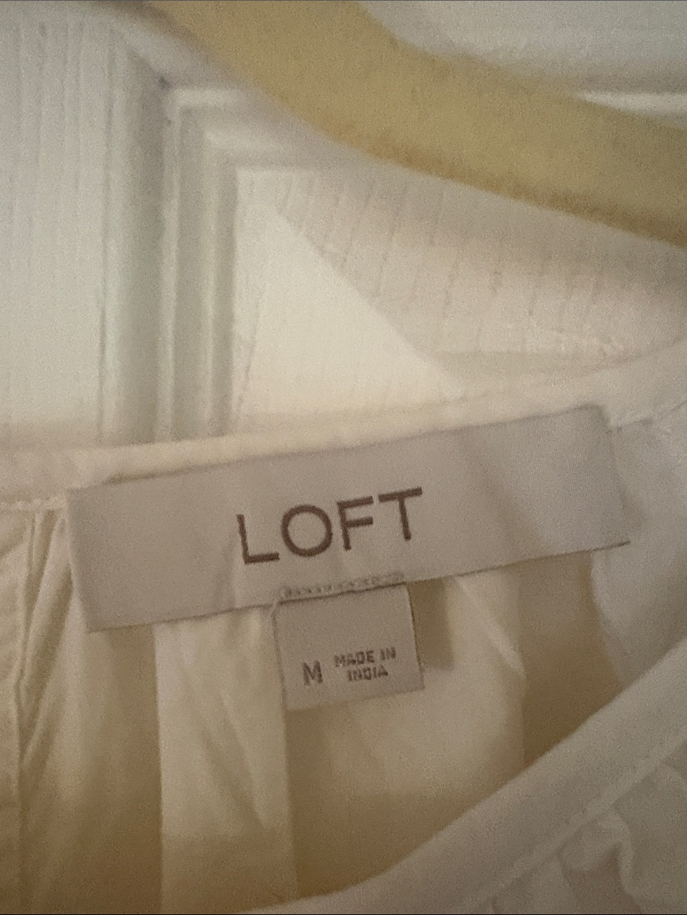 LOFT Cream Blouse with Navy Embroidered Sleeves - Picture 5 of 14
